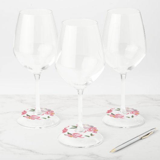 Mooie Rozen Wijnglaslabel (Set)