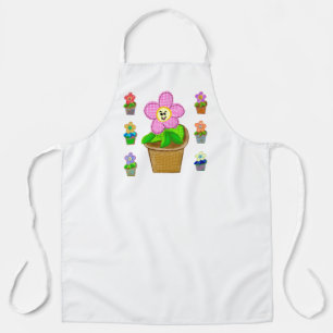 Mooie Rozige Posy Potted Bloemen Grote Schort
