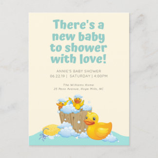 Mooie Rubber Ducky Baby shower uitnodiging