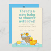 Mooie Rubber Ducky Baby shower uitnodiging (Voorkant / Achterkant)