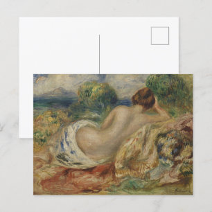 Mooie rug van de vrouw met Natuur landschapskunst Briefkaart
