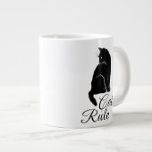 Mooie Rug Zittende Kat - Katten Regel Grote Koffiekop (Voorkant rechts)