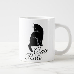 Mooie Rug Zittende Kat - Katten Regel Grote Koffiekop