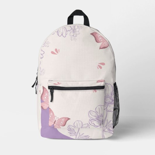 Mooie rugzak met bloemendesign (Voorkant)