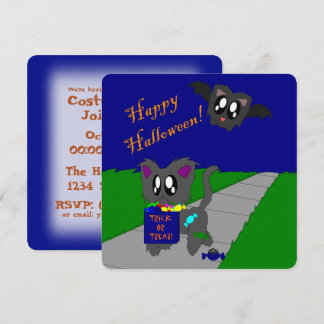 Mooie ruige dier Halloween scène uitnodiging
