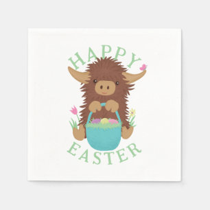 Mooie, ruige Schotse hooglanderspaasmandontwerp Servet