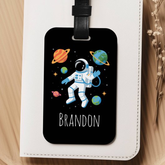 Mooie Ruimte Astronaut Jongens Kinderen Bagagelabel