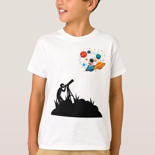 Mooie Ruimtekinderen T-Shirt (Voorkant)