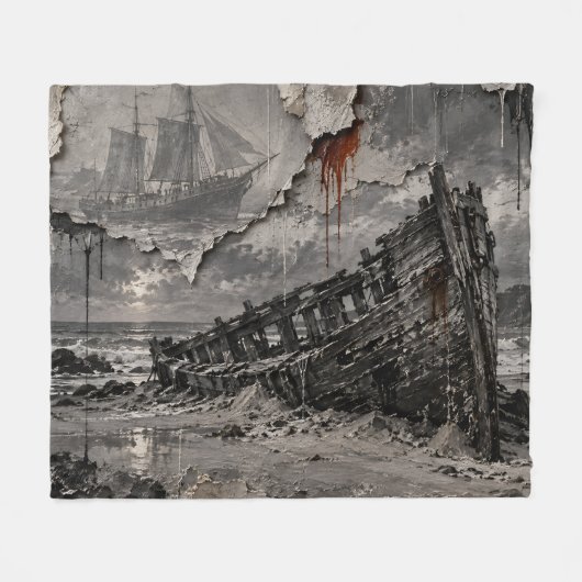 Mooie Ruïne Fleece Deken (Voorkant (Horizontaal))