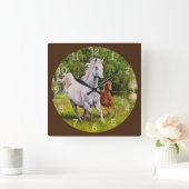 Mooie Ruitende kunst voor paarden Vierkante Klok (Huis)