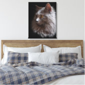 Mooie Russische Blauwe Grijze Kat Nebelung Canvas Afdruk (Insitu (Slaapkamer))
