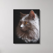 Mooie Russische Blauwe Grijze Kat Nebelung Canvas Afdruk (Voorkant)