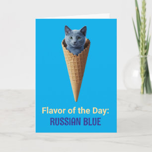 Mooie Russische Blauwe Kat Kegel Wenskaart Kaart