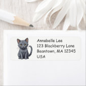 Mooie Russische Blauwe Kat Label (Insitu)