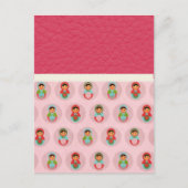 Mooie Russische nestpoppen op leder Briefkaart (Voorkant)