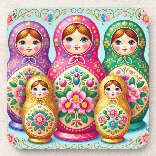 Mooie Russische pop drink onderzetter set (Voorkant)