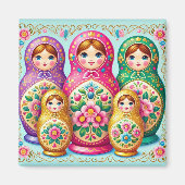 Mooie Russische pop vierkante magneet (Voorkant)