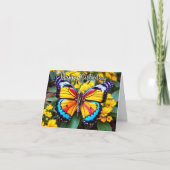 Mooie rustende vlinder ontwerp Happy Birthday Kaart (Voorkant)