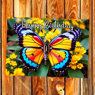 Mooie rustende vlinder ontwerp Happy Birthday Kaart
