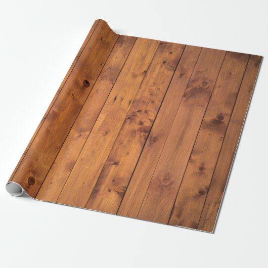 Mooie Rustic Knotty Pine Wooden Cadeaupapier (Uitgerold)