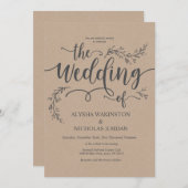 Mooie Rustic Wedding-kaart Kaart (Voorkant / Achterkant)