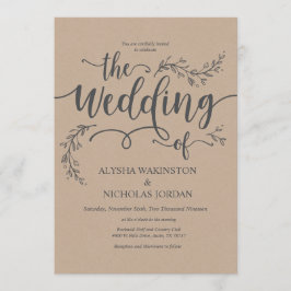 Mooie Rustic Wedding-kaart Kaart