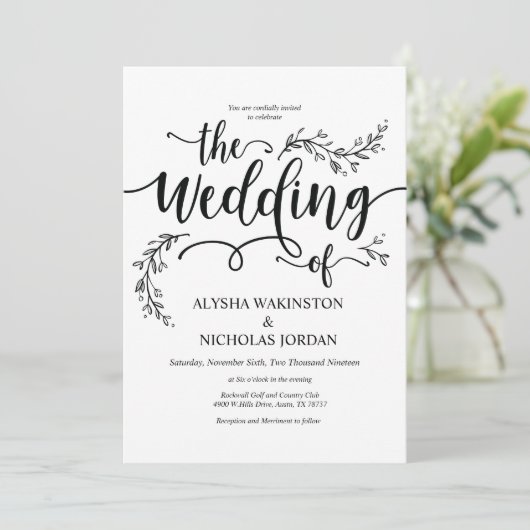 Mooie Rustic Wedding-kaart Kaart (Staand voorkant)