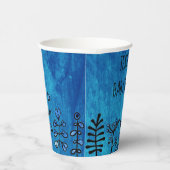 Mooie Rustieke Blauwe Bloemige Aangepaste Naam Bab Papieren Bekers (Rechts)