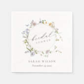 Mooie rustieke bloemenkrans bruidsfeest servet (Voorkant)