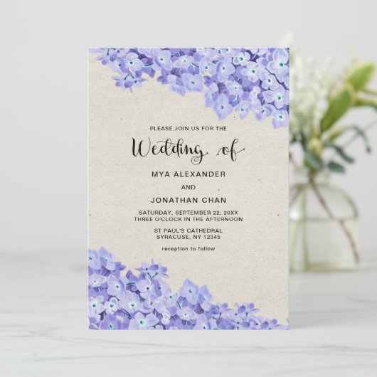 Mooie Rustieke Bloemige Bruiloft Kaart (Staand voorkant)