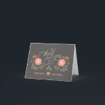 Mooie Rustieke Bloemkaarten om "Dank je" te zeggen Bedankkaart<br><div class="desc">Bedankt -- Rustieke bloemige bruiloft -- leuke en casual trendy abstracte bloemen met krullerige kalligrafie en bloemaccenten. Pas de tekst aan zoals het is, of verander de grootte, achtergrondkleur, lettertypekleuren en stijl. Sjabloonvelden om het zelf te doen maken het gemakkelijk om je eigen perfecte bedankkaartjes te maken. Perfect voor rustieke...</div>