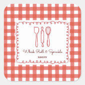 Mooie Rustieke Boerderij Gingham Bakkerij Labels (Voorkant)