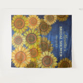 Mooie rustieke boho zonnebloem marineblauwe bruids wandkleed (Voorkant (horizontaal))