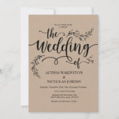 Mooie rustieke bruiloft uitnodiging Kaart (Voorkant)