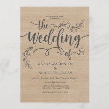 Mooie rustieke bruiloft uitnodiging Kaart