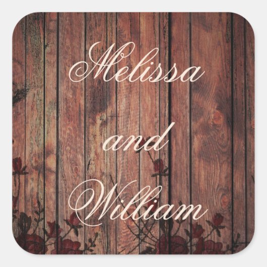 Mooie rustieke cabine thema vierkante sticker (Voorkant)