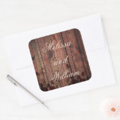 Mooie rustieke cabine thema vierkante sticker (Envelop)