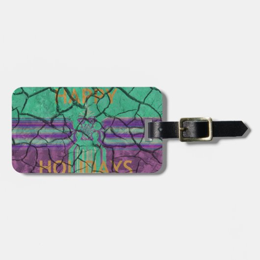 Mooie rustieke gebarsten modder liefde geneest tek bagagelabel (Voorkant horizontaal)