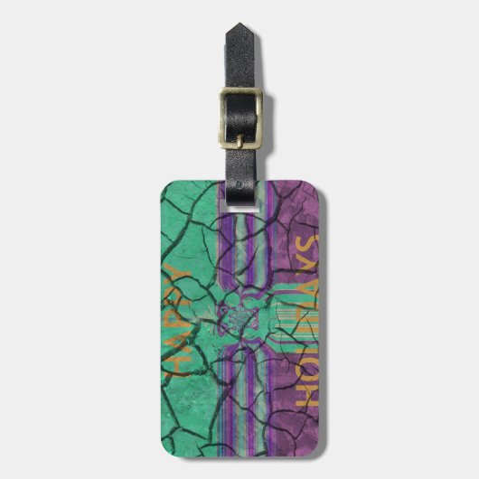 Mooie rustieke gebarsten modder liefde geneest tek bagagelabel (Voorkant verticaal)