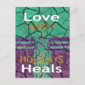 Mooie rustieke gebarsten modder liefde geneest tek briefkaart (Voorkant)