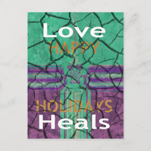 Mooie rustieke gebarsten modder liefde geneest tek briefkaart