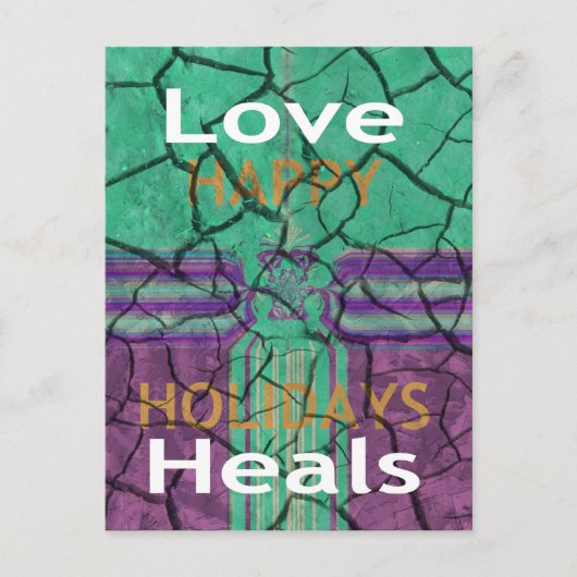 Mooie rustieke gebarsten modder liefde geneest tek briefkaart (Voorkant)