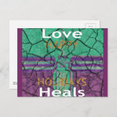 Mooie rustieke gebarsten modder liefde geneest tek briefkaart (Voorkant / Achterkant)