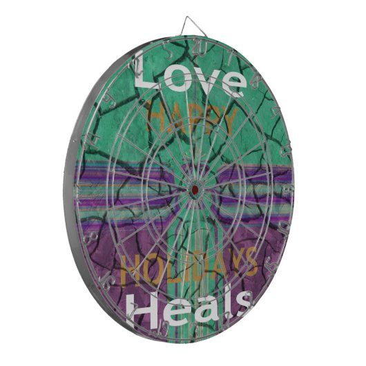 Mooie rustieke gebarsten modder liefde geneest tek dartbord (Voorkant Links)