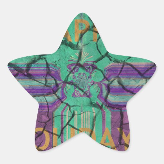 Mooie rustieke gebarsten modder liefde geneest tek ster sticker (Voorkant)