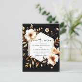 Mooie rustieke gouden en zwarte bruiloft save the date (Staand voorkant)