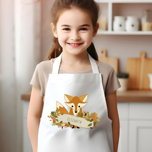 Mooie rustieke herfstvos gepersonaliseerd kinder schort