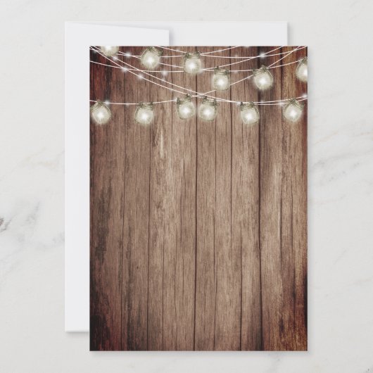 Mooie rustieke houten vat en Mauve Floral Kaart (Achterkant)