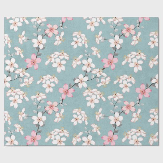 Mooie rustieke  kersenbloesems cadeaupapier (Vlak)