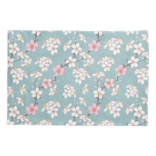 Mooie rustieke  kersenbloesems kussensloop (Achterkant-Links)